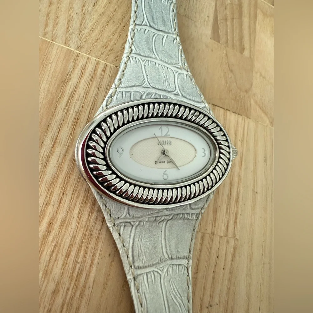 Vintage ecclissi 925 sterling silver oval watch NEW BATTERY
